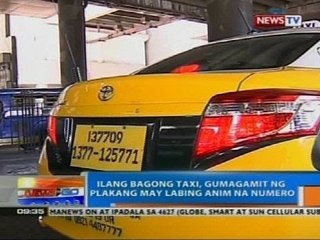 NTG: Ilang bagong taxi, gumagamit ng plakang may labing anim na numer