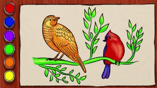 #9  Coloring pages with birds   Learning colors for toddlers   Kid's Colors