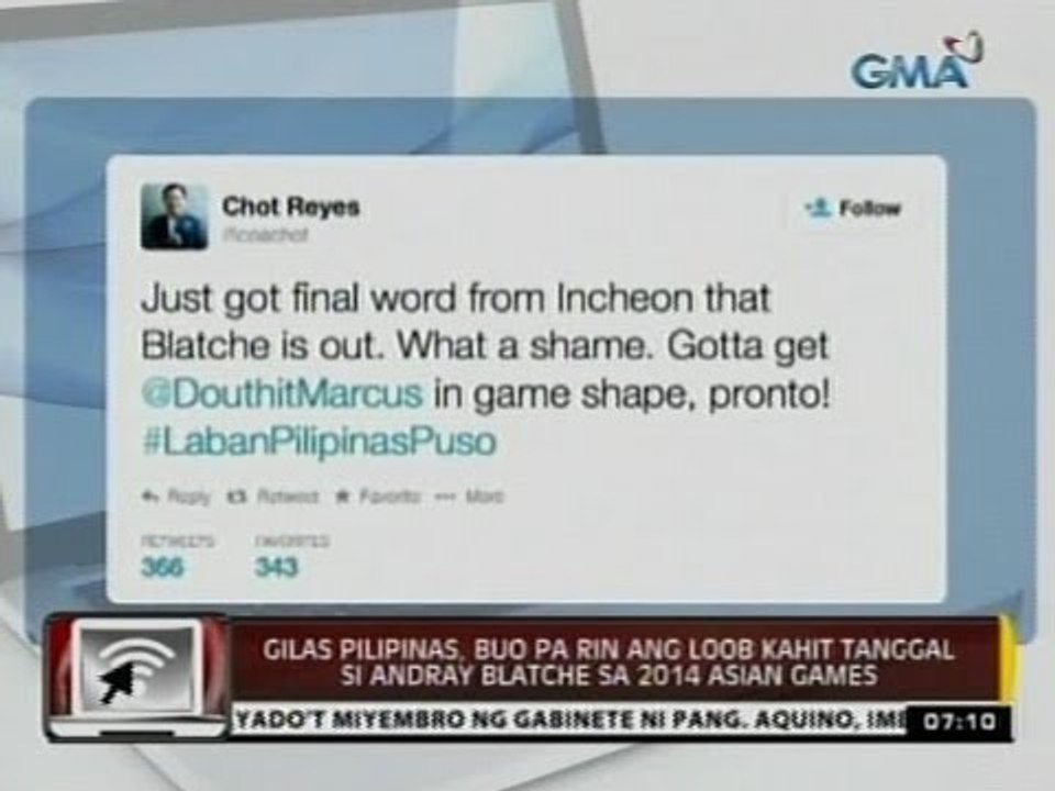 Gilas Pilipinas, buo pa rin ang loob kahit  tanggal si Andray Blatche sa 2014 Asian Games