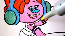 Dreamworks TROLLS POPPY, Disney Princess MOANA and PEPPA PIG Coloring Book Pages fun Art for kids