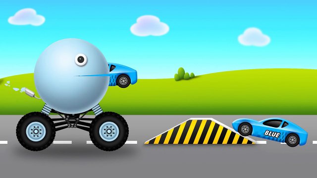 *Colors for Children to Learn with Packman Cartoon Car Toys - Colours for Kids to