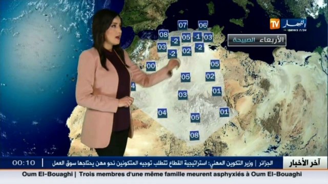 الأحوال الجوية أحوال الطقس لصبيحة وظهيرة يوم الأربعاء 18 جانفي 2017