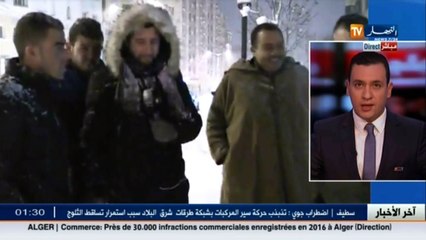 حصري  صور مباشرة لتساقط الثلوج من وسط مدينة سطيف