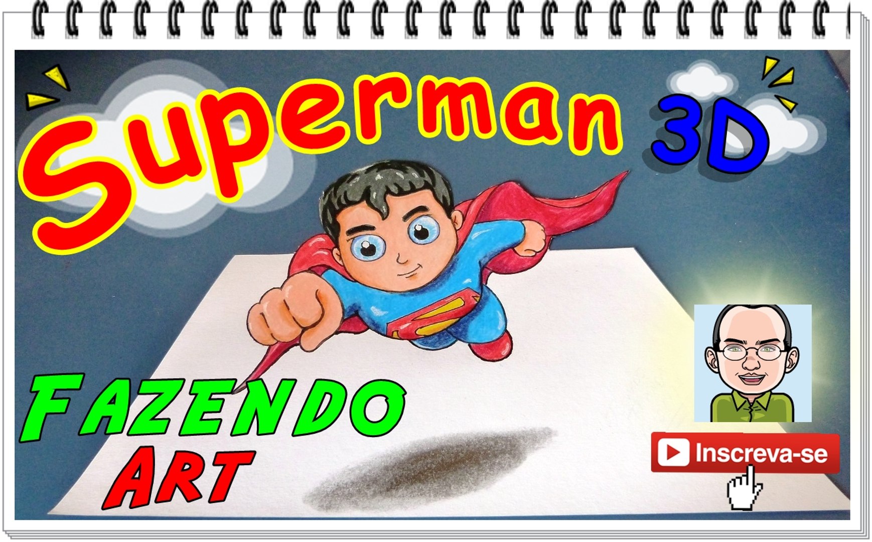 Superman - How to draw Superman chibi style, 3D simple.