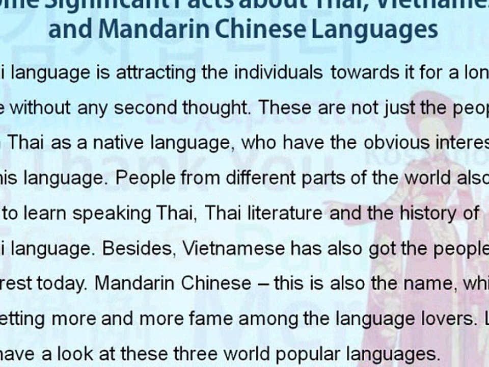 Thai | Vietnamese Languages Centre | Stanford Singapore