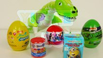 Surprise Eggs with Toy Dinosaur Robot Ninja Turtles Paw Patrol Minions Mickey Mouse SpongeBob