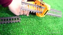 Load the Train Cars!!! Mighty Machines Power Trains Auto Loader City Forklift, Cars, Excavator