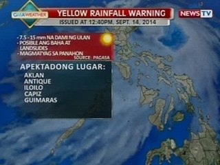NTVL: Weather update as of 1:42 p.m. (Sept 14, 2014)