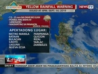 NTVL: Weather update as of 4:41 p.m. (Sept 14, 2014)