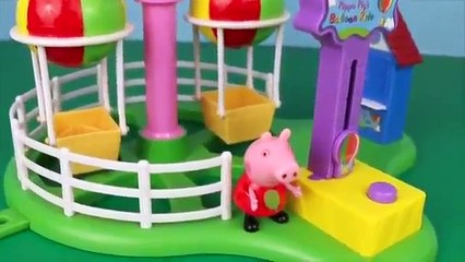 PEPPA PIG Family Park Balloon Ride TOY Playground With Zoe Zebra George Candy Cat DisneyCarToys