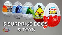 5 Surprise Eggs Unboxing !! Zootropolis Inside Out Good Dinosaurus Angry Birds Kinder Joy