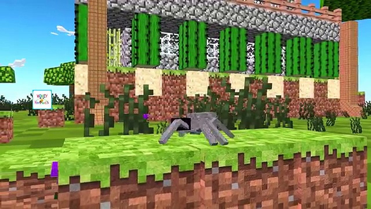 Nursery Rhymes Incy Wincy Spider with Batman Minecraft Animation (Songs for Children with Action)