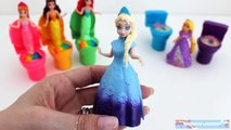 Play Doh Sparkle Disney Princess Rainbow Mermaid Dresses Toilet Potty RainbowLearning