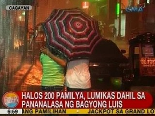 UB: Halos 200 pamilya sa Cagayan, lumikas dahil sa pananalasa ng Bagyong Luis