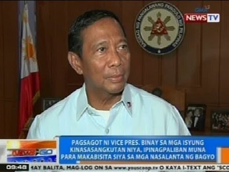NTG: Pagsagot ni VP Binay sa isyung kinasasangkutan niya, ipinagpaliban muna