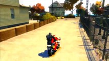 Марвел Железный Человек и Человек-Паук веселятся на детской мотоциклами стишки песни для детей действий