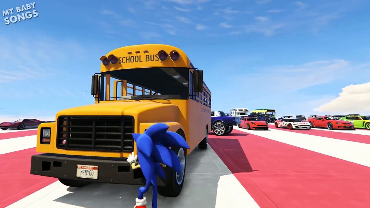 Sonic the Hedgehog | Wheels on the bus | Children nursery rhymes