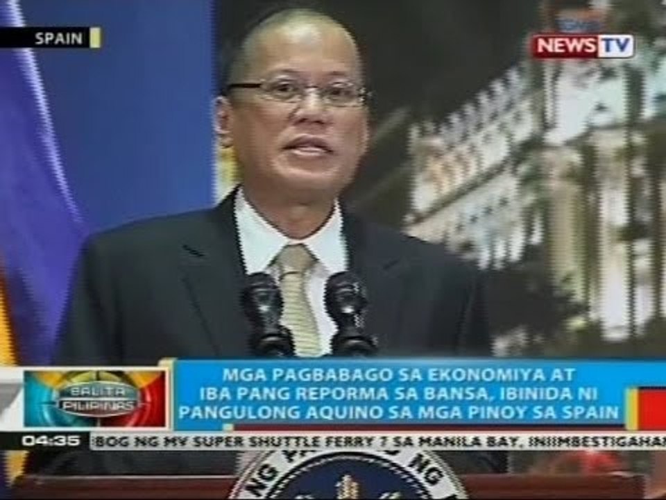 BP: Mga pagbabago sa ekonomiya at iba pang reporma sa bansa, ibinida ni PNoy sa Spain