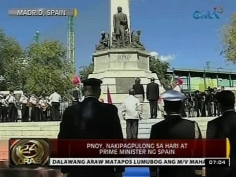 24 Oras: Monumento ni Jose Rizal sa Madrid, inalayan ng bulaklak ni PNoy