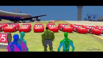 Hulk Disney Pixar Cars Nursery Rhymes & Spiderman Colors Lightning McQueen - Children Songs HD