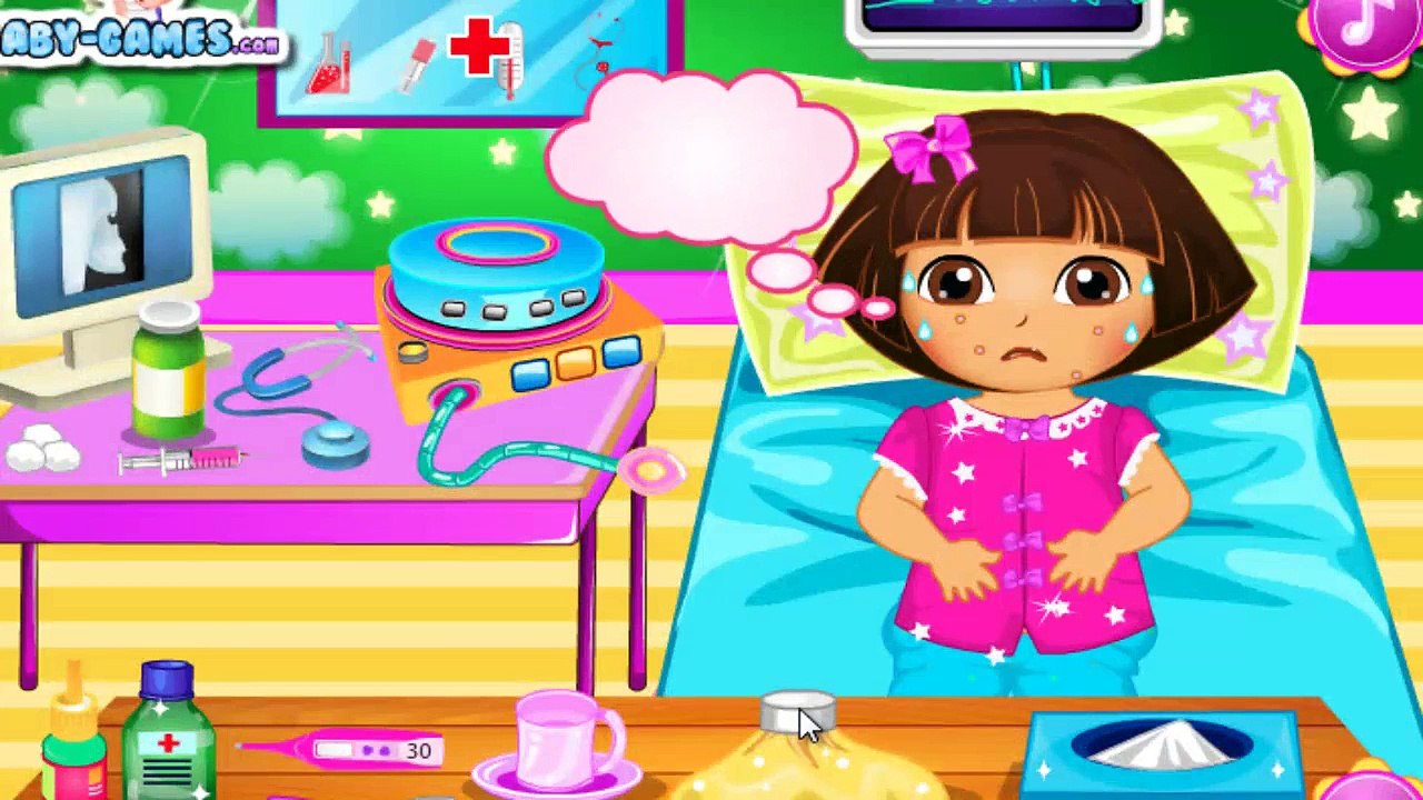 Dora The Explorer Sick - Doctor Caring Baby Dora Cartoon Games For Children