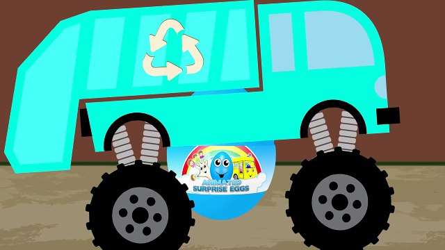 Garbage Trucks for Kids | Surprise Eggs Learning Colors | Monster Truck Colour Video for Children