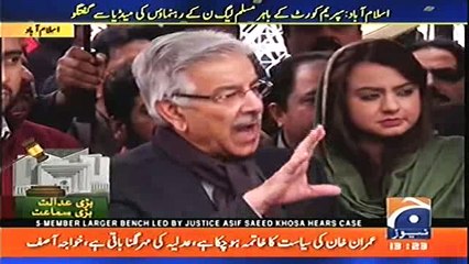 A journalist asks Khawaja Asif "Did Nawaz Sharif has ever built any charity organization like Shaukat Khanum Hospital et