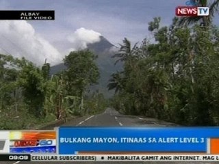 NTG: Bulkang Mayon, itinaas sa alert level 3
