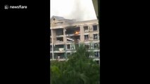 Massive gas explosion in China injures four