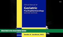 PDF  Clinical Manual of Geriatric Psychopharmacology For Ipad