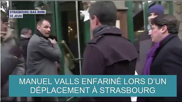 MANUEL VALLS ENFARINÉ LORS D’UN DÉPLACEMENT À STRASBOURG