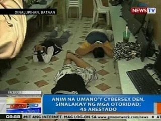 NTG: 6 na umano'y cybersex den, sinalakay ng mga otoridad sa Bataan; 45, arestado