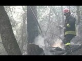 Genova - Incendi sulle alture, in azione i Vigili del Fuoco (18.01.17)