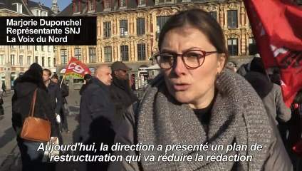 Manifestation de salariés de la Voix du Nord