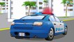 The Blue Police Car & Road Accidents - Cars & Trucks Cartoons - World of Cars for children
