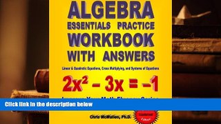 PDF Algebra Essentials Practice Workbook with Answers:  Linear   Quadratic Equations, Cross