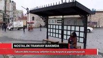 Nostaljik tramvayda bakıma alındı