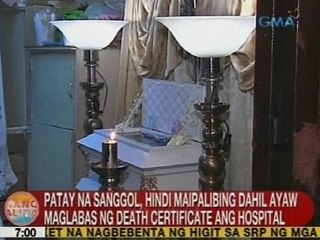 UB: Patay na sanggol, hindi maipalibing dahil ayaw maglabas ng death certificate ang ospital