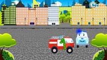 El Camión de bomberos es Rojo y sus amigos infantiles - Carritos para niños - Caricatura de carros