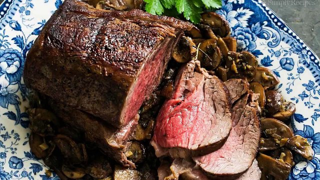 Roast Beef Tenderloin with Sautéed Mushrooms