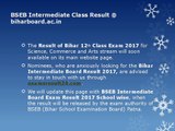 Bihar Board 12th Result 2017, BSEB Intermediate Class Result @ biharboard.ac.in
