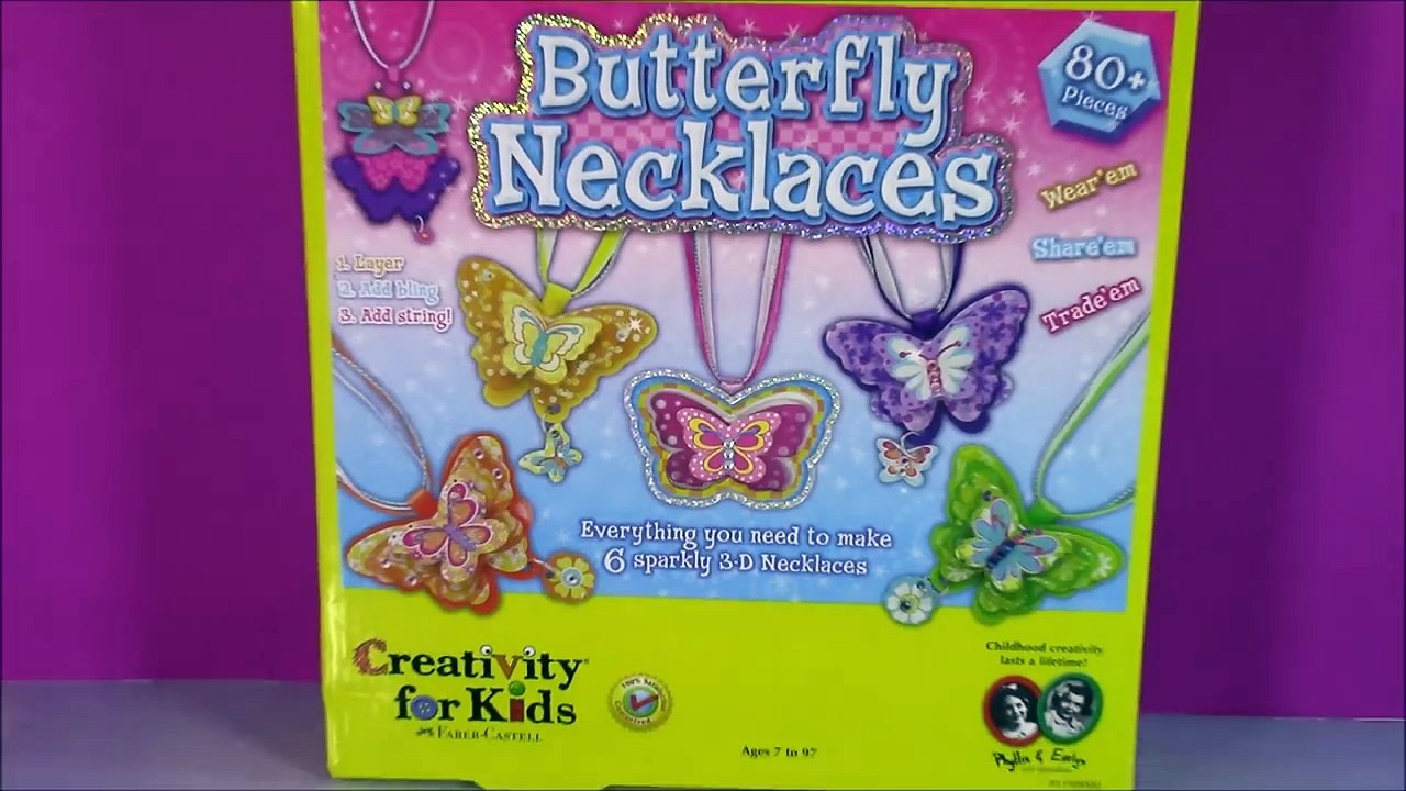 DIY 3D Butterfly Necklaces! Make Your Own Sparkly Neclaces with Glitter Gems & MORE! FUN