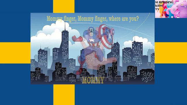 Fingerfamiljen Superheroesna på svenska Hulken, Spider man, Batman barnsånger på svenska