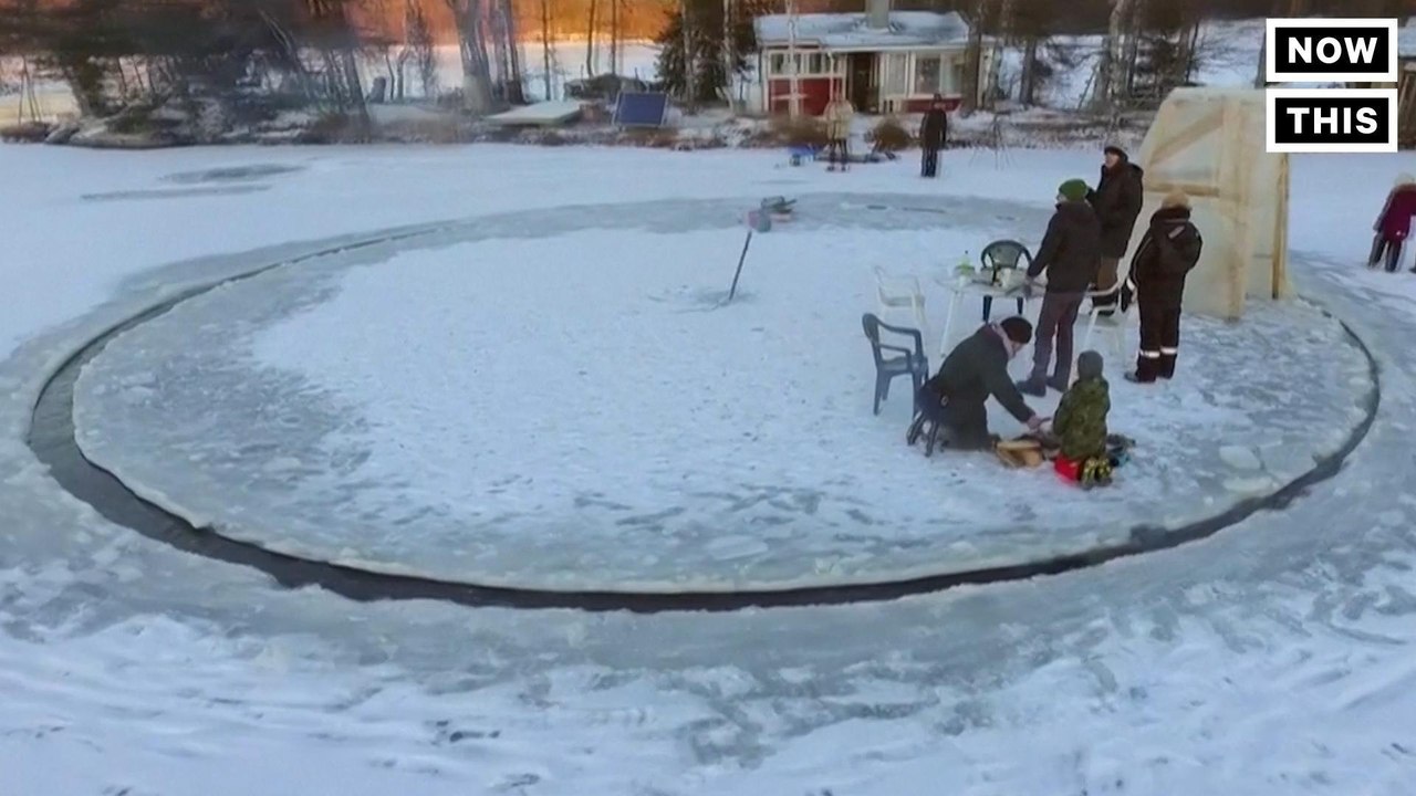 Man Creates Spinning Ice Carousel