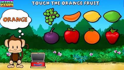 Education Cartoon Monkey Preschool Lunchbox Learn Names Fruits and Vegetables Game for kids