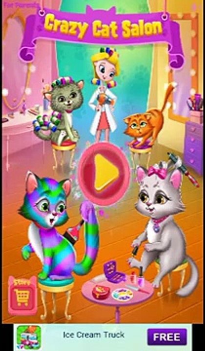 Crazy Cat Salon-Furry Makeover TabTale Gameplay app android apps apk learning education