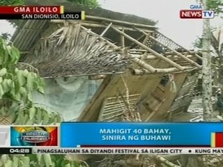 BP: Mahigit 40 bahay sa San Dionisio, Iloilo, sinira ng buhawi