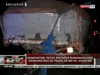 QRT: Konduktor, patay matapos bumangga ang kanilang bus sa truck; 20 iba pa, sugatan