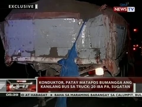 QRT: Konduktor, patay matapos bumangga ang kanilang bus sa truck; 20 iba pa, sugatan