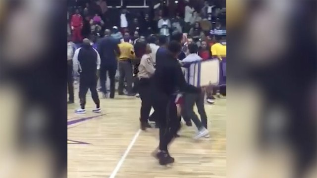 WORLDSTAR! WWE Style FIGHT Breaks Out at College Basketball Game with Steel Chairs